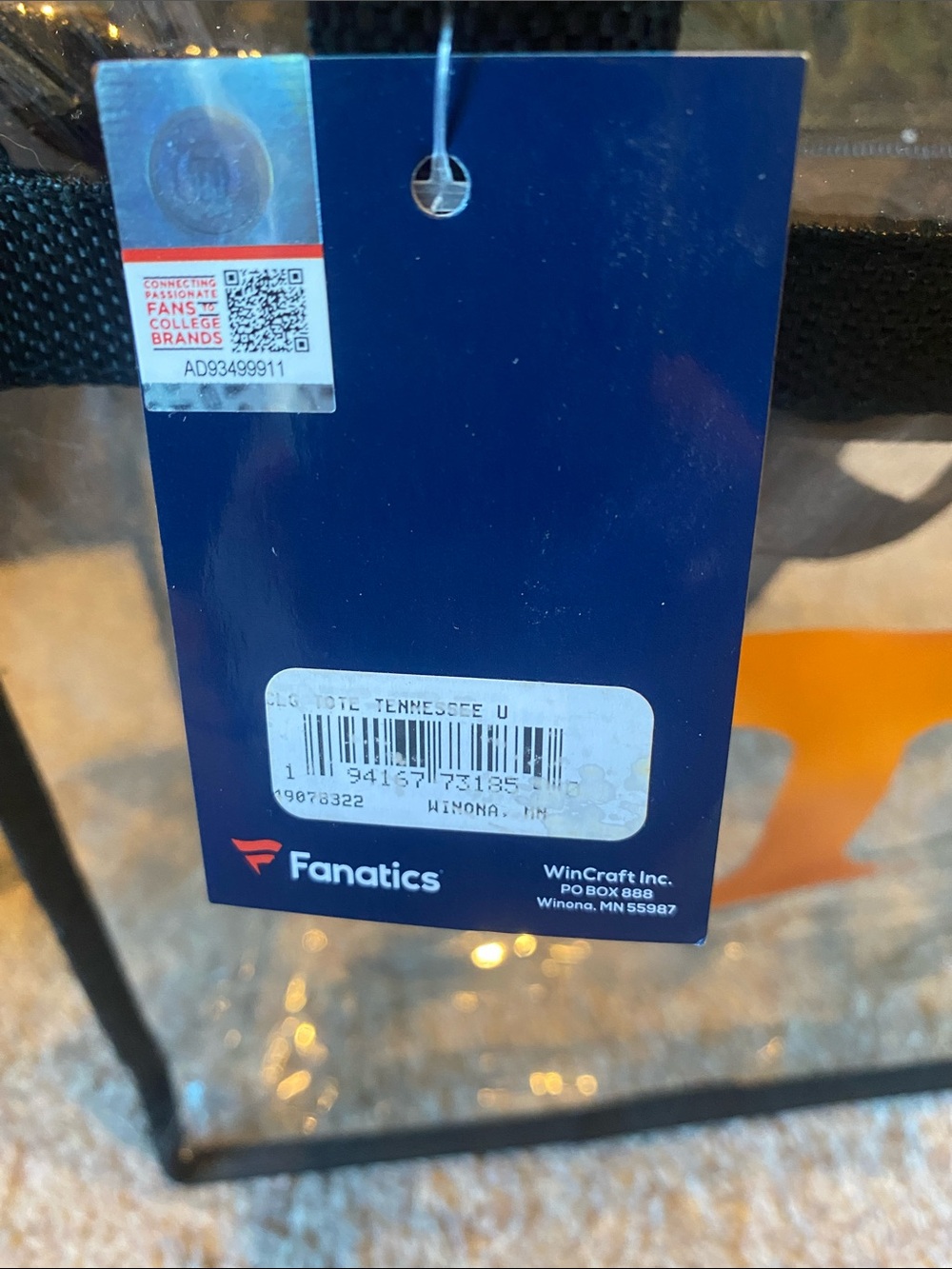 New Fanatics Officially licensed Tote Bags with Zipper - Picture 2 of 5